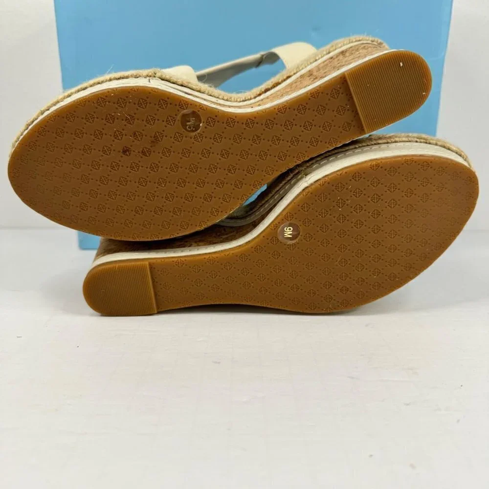 Antonio Melani Meyer Cork Wedge Sandal Off White New in Box Women's Size 9M READ